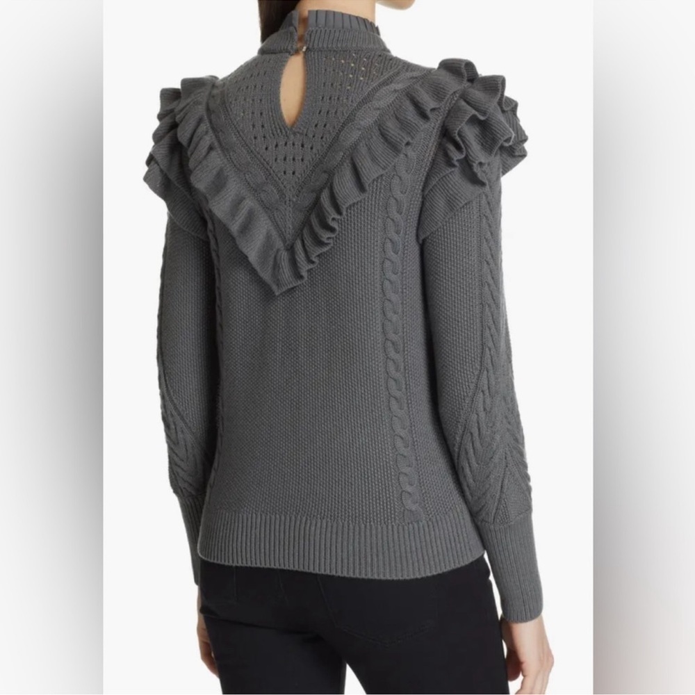 Ted Baker Denita Ruffle Yolk Sweater Charcoal - Picture 4 of 12